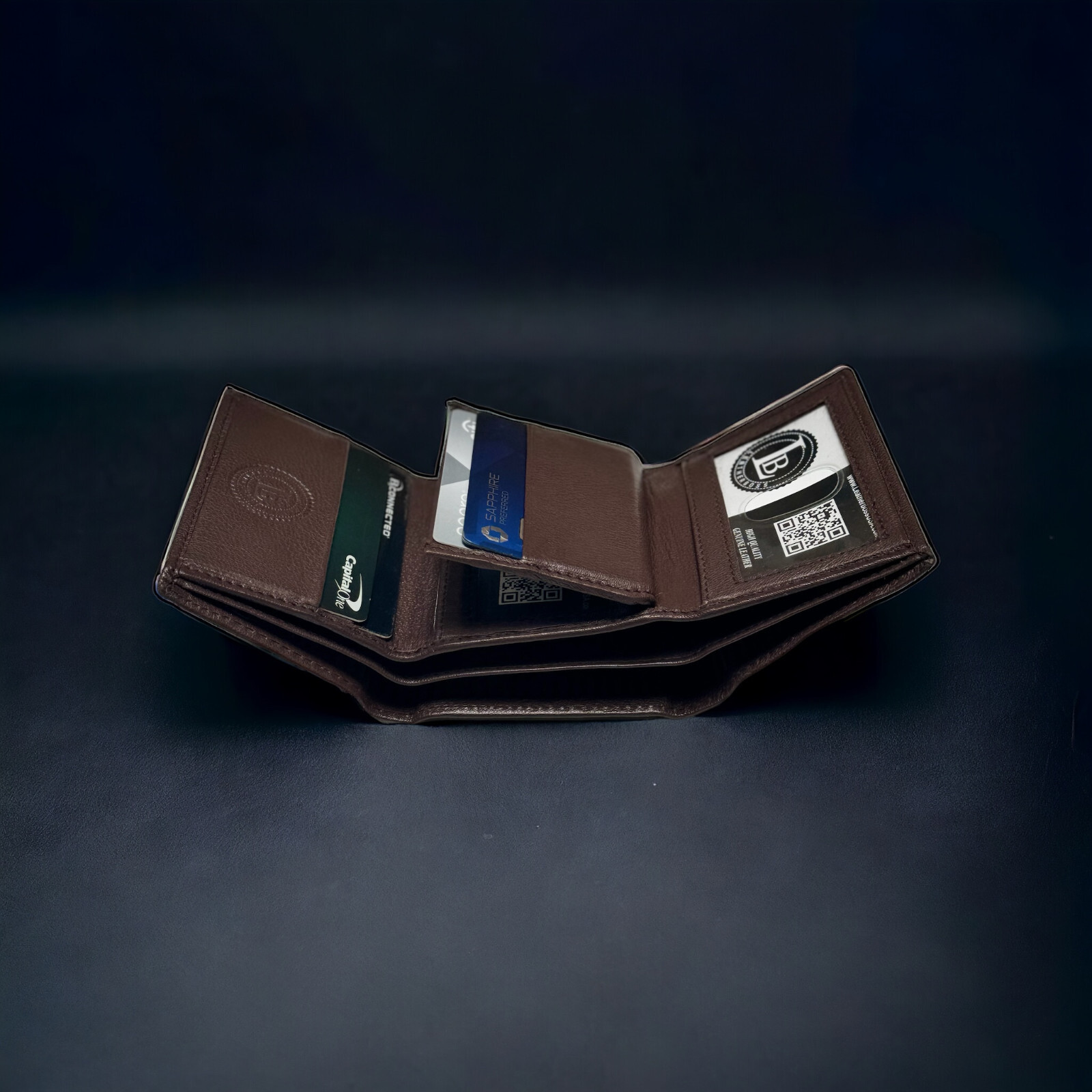 Leatherboss Mens RFID Blocking Hunter Leather Credit Card ID Trifold Wallet