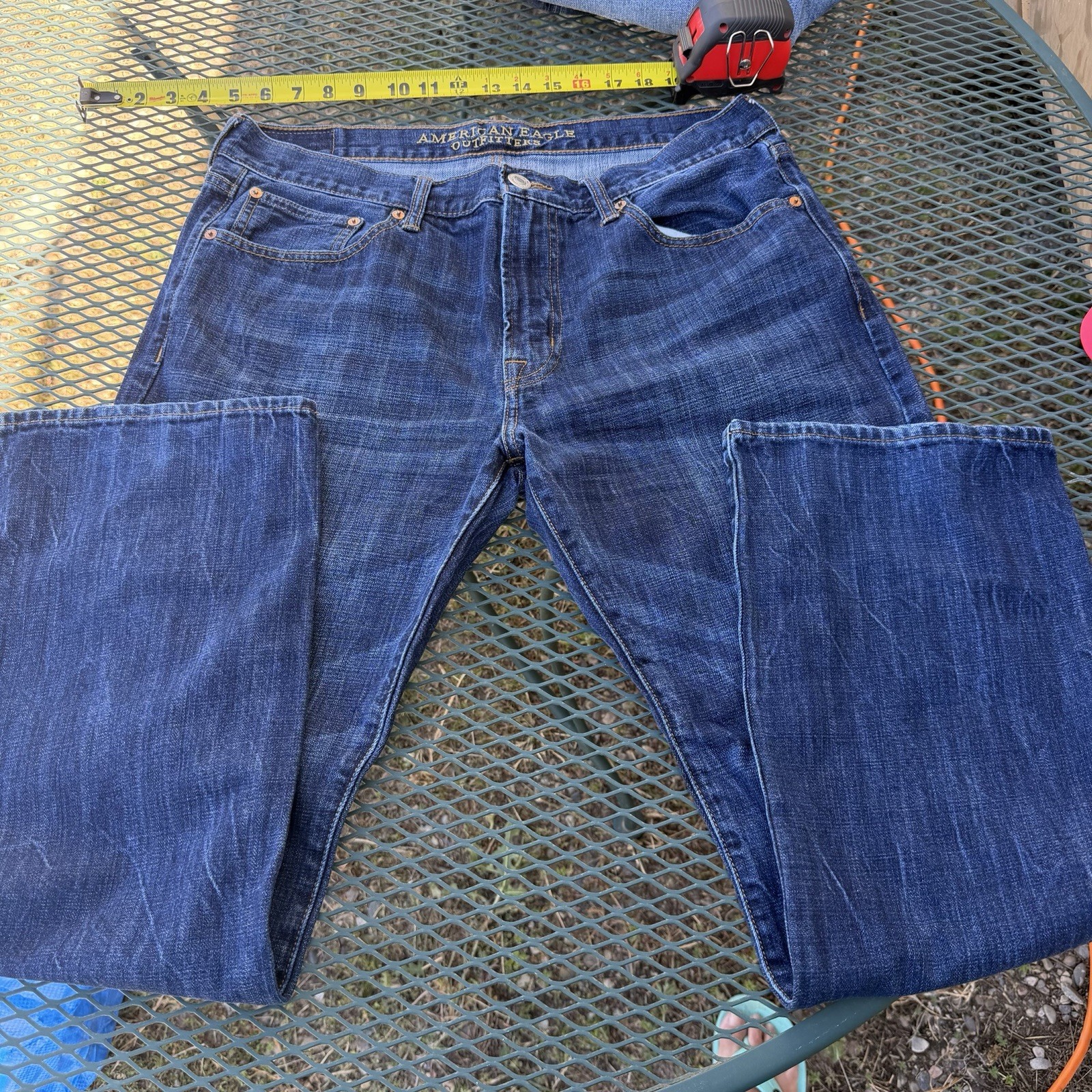 American Eagle Outfitters RN 54485 CA 03873 Women’s Straight Bule Jean Sz 34×32