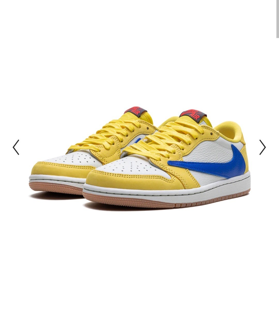 Travis Scott Women Air Jordan 1 Low SP Canary Size 9
