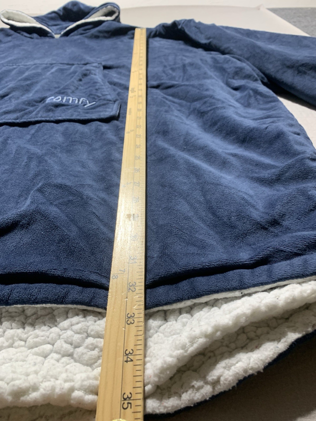 The Comfy Gray Oversized Sherpa Lined Pullover Hoodie w/ Pockets One Size