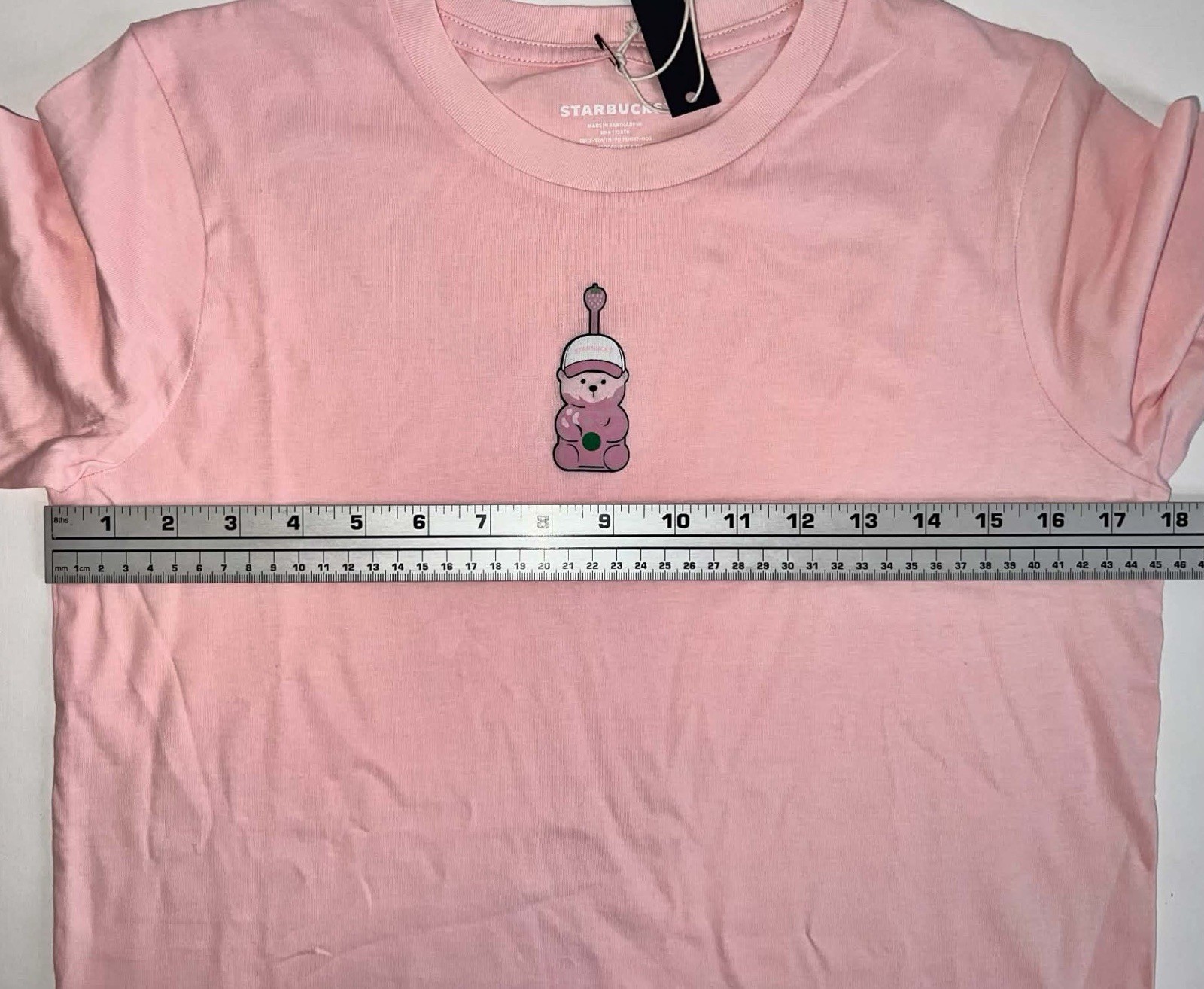 Starbucks Pink Bear Barista T-Shirt Logo Limited Edition Top NWT