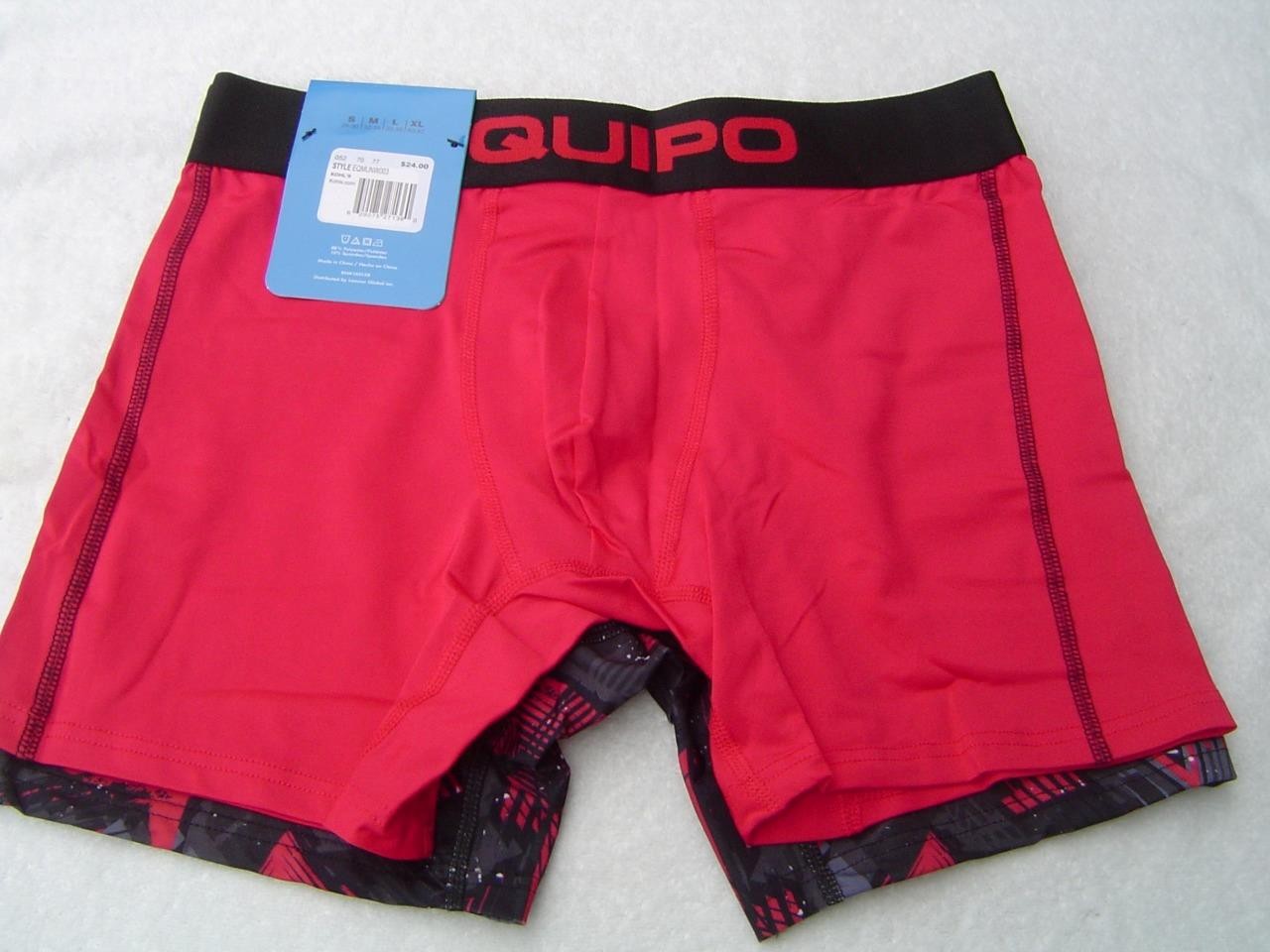 NEW MENS 2 PACK EQUIPO BOXER BRIEFS BLACK/RED AND RED SIZE MEDIUM 32-34
