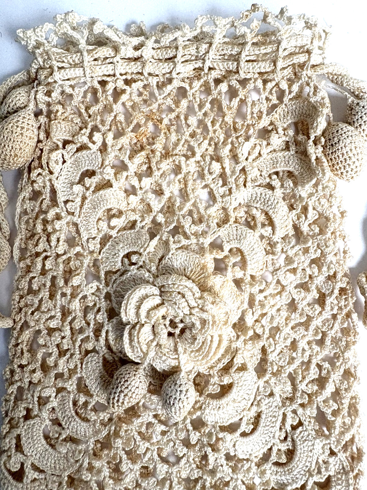 3 Styles of Handmade Victorian Crocheted/Tatted/Knotted Drawstring Reticule Bags