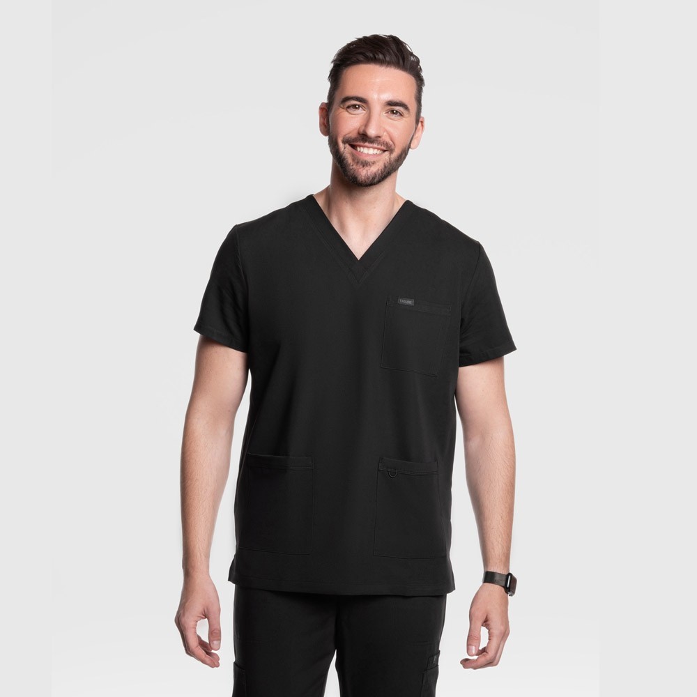 Men’s Scrub Top V-Neck Nexus 3 Pocket, Stretchy Medical Uniform Tops