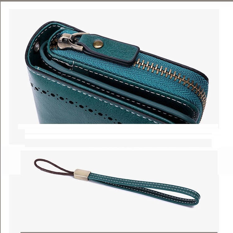 100 % Genuine Leather with RFID Blocking Women’s Wallet, Large Capacity Clutch P