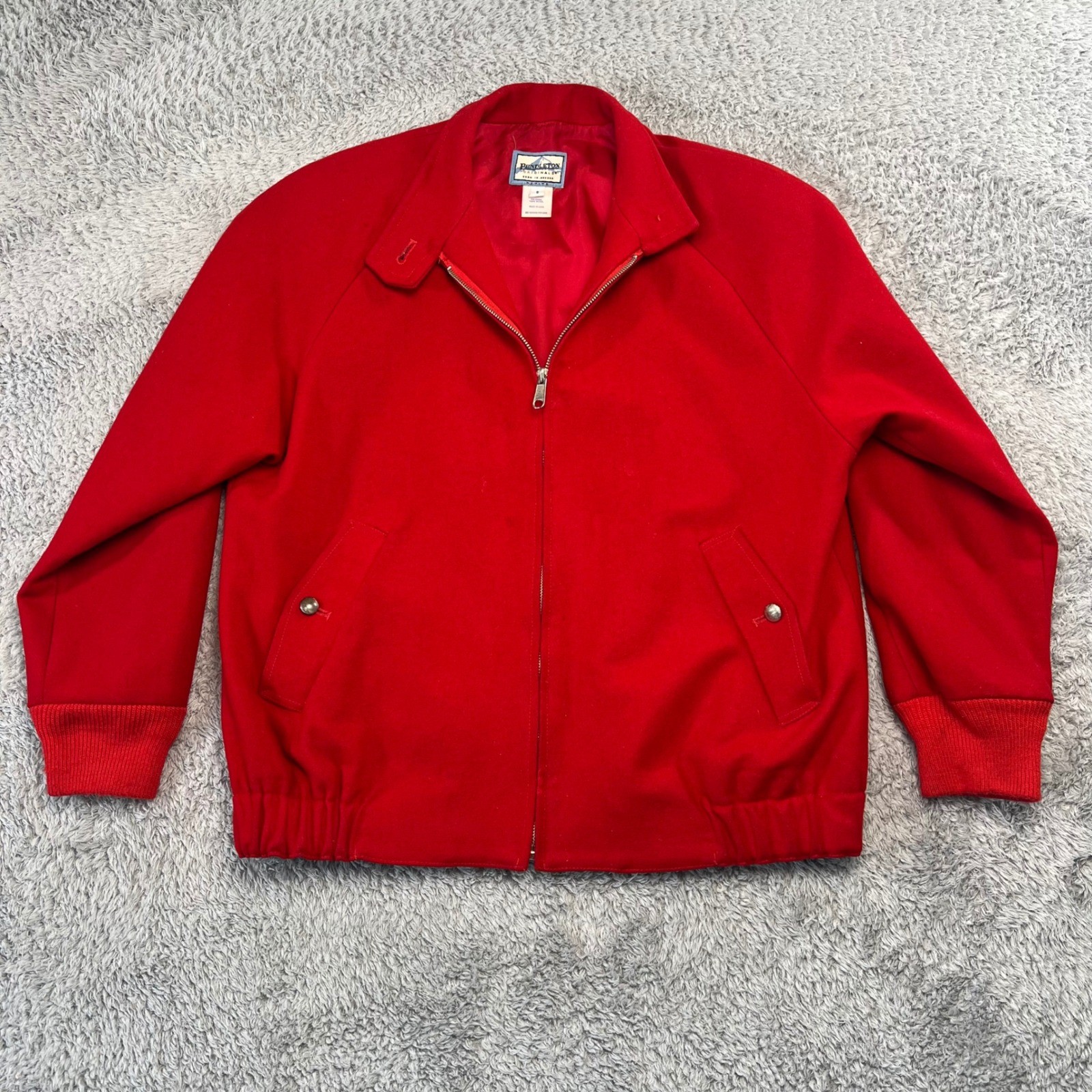 Vintage Pendleton Originals Mens S Wool Bomber Jacket Red USA Boxy Heritage 80s