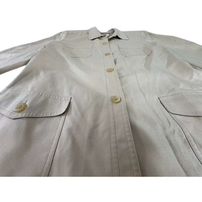 “TALBOTS” 100% Silk Button Up Minimalist Safari Blazer No Size SEE MEASUREMENTS