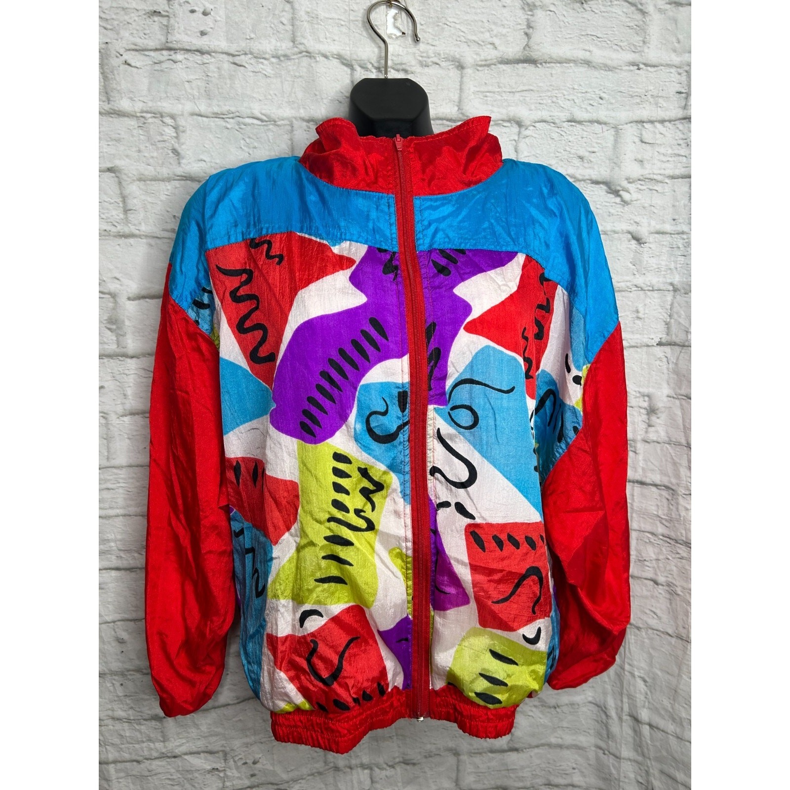 VINTAGE MURELI COLORFUL RETRO WINDBREAKER JACKET SIZE LG