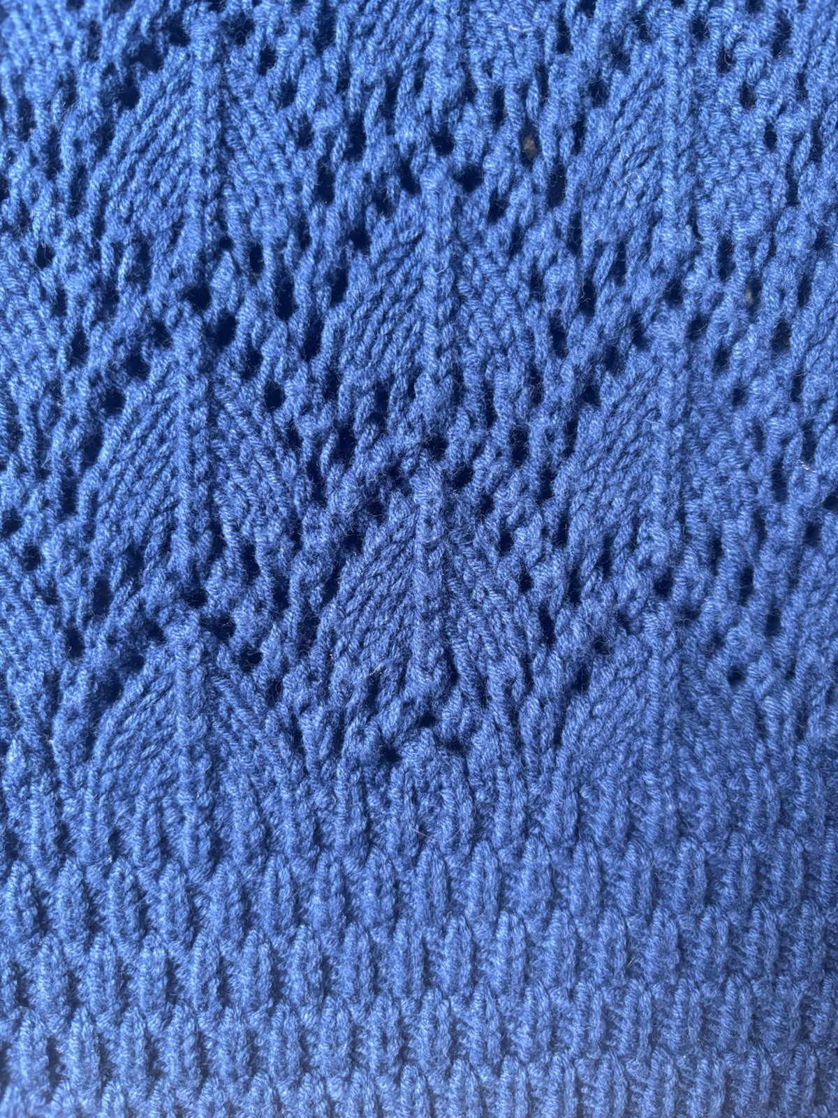 Draper James RSVP Blue Open Knit Pointelle Short Sleeve Sweater Top S Crochet