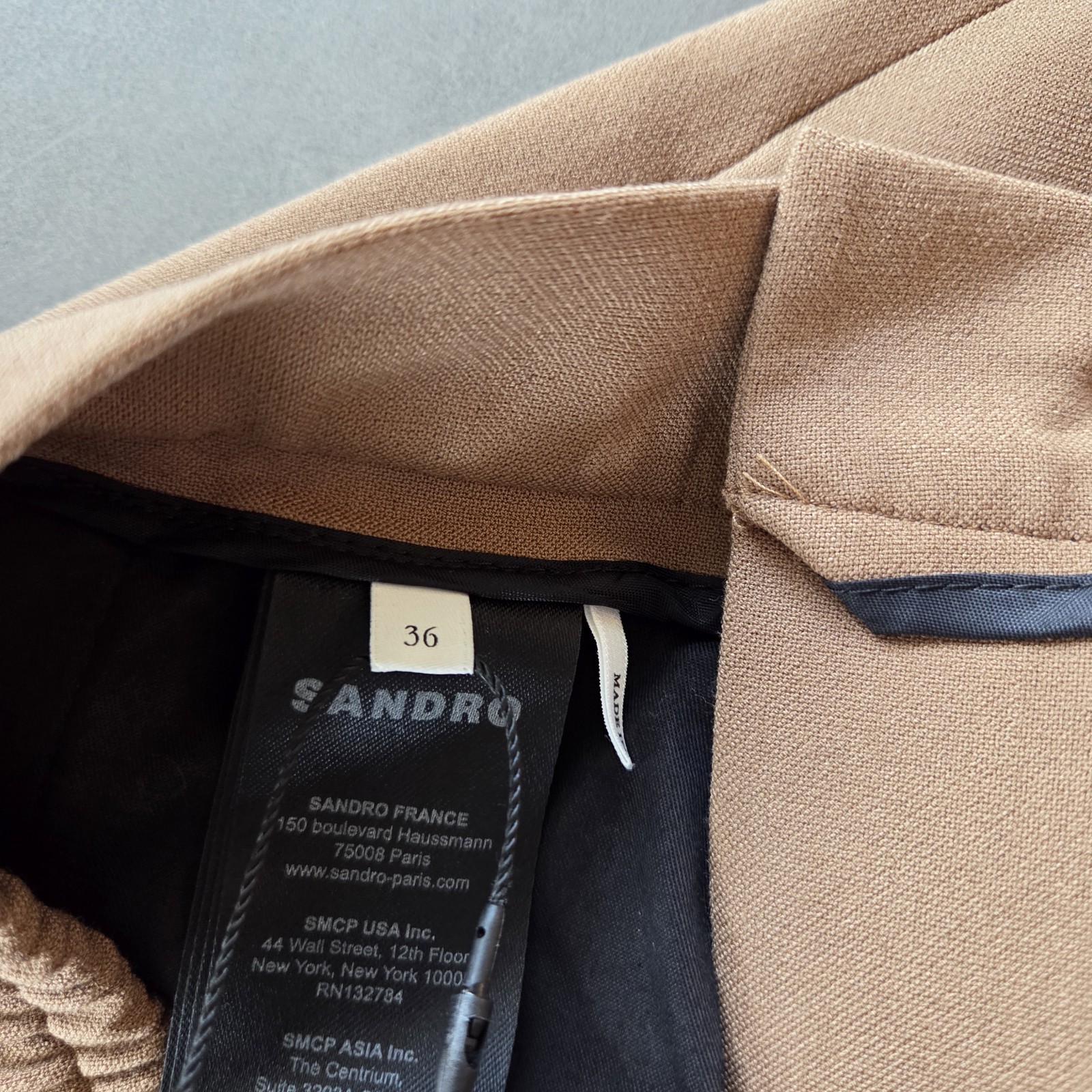 SANDRO Mens Jersey trousers Size 28 NWT $340 Camel