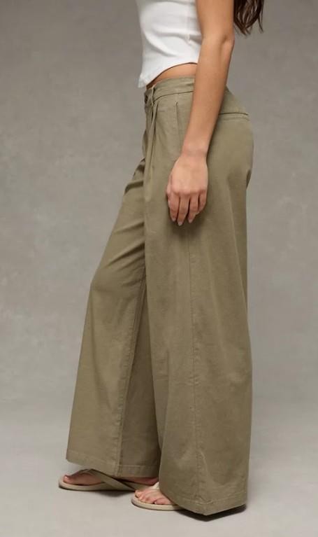 NWT American Eagle AE Low-Rise Linen-Blend Trouser