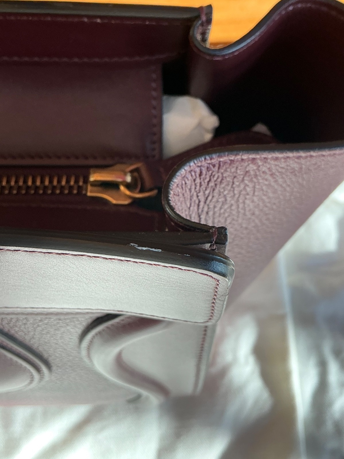 CELINE Micro Luggage Top Handle Handbag Bag New rare viral calfskin BURGUNDY