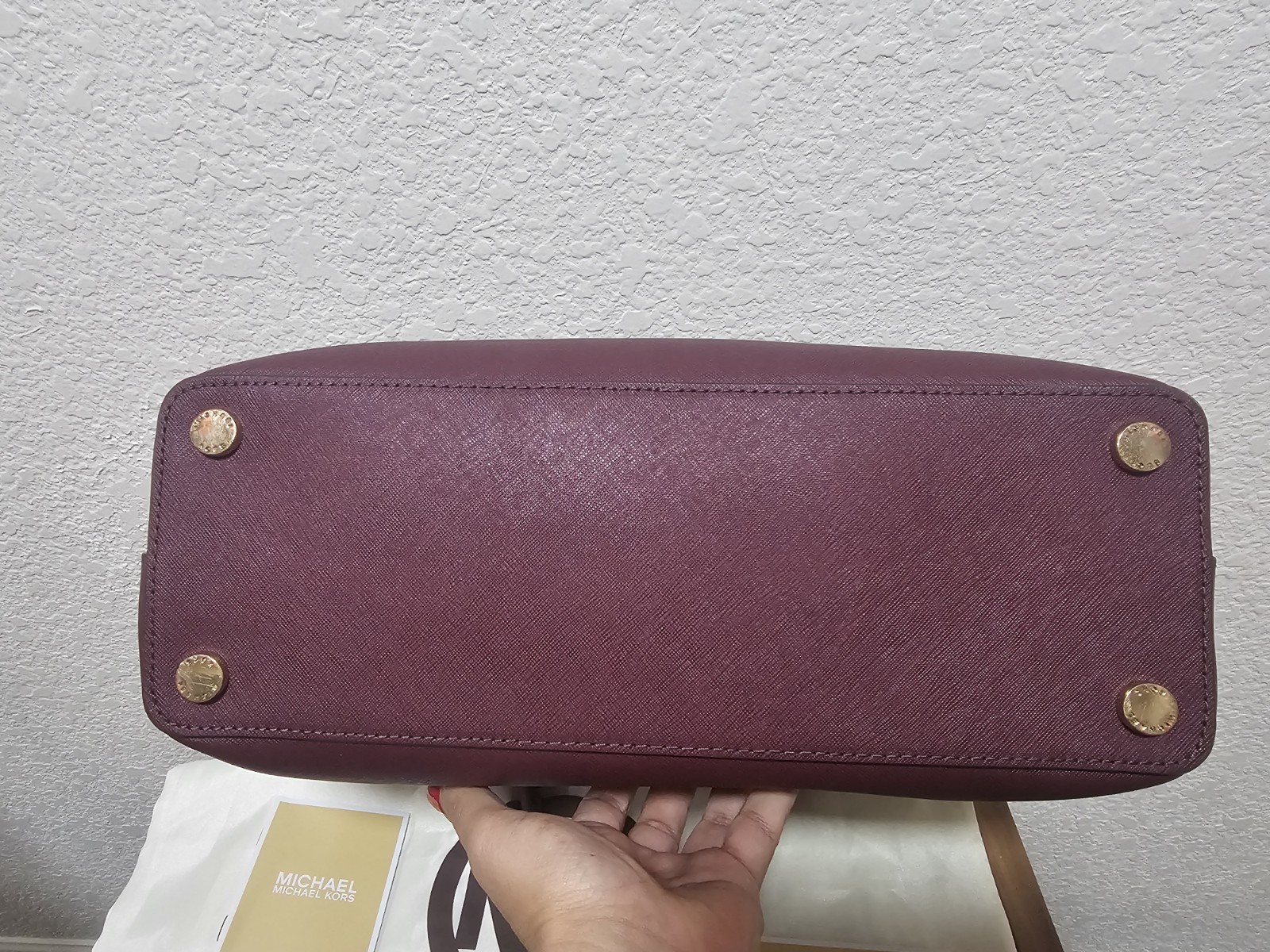 Michael Kors Savannah Saffiano Leather Bag with wallet & dust bag Burgundy Wine
