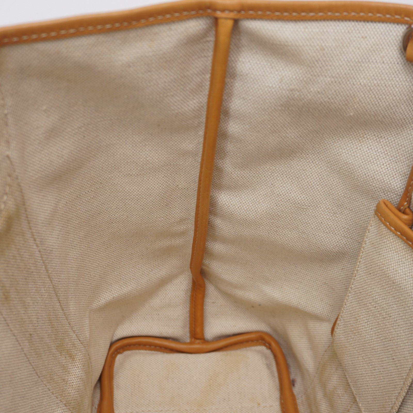 CELINE C Sulky Carriage Horse Tote Bag Coated Canvas Leather Orange Auth