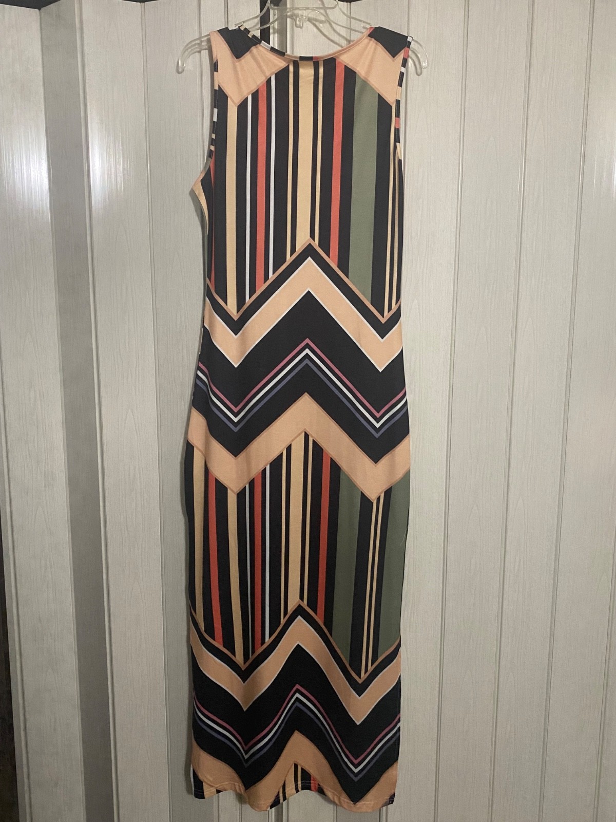 2026 Spring And Autumn New Slim Geometric Round Neck Sleeveless Split Dress NEW