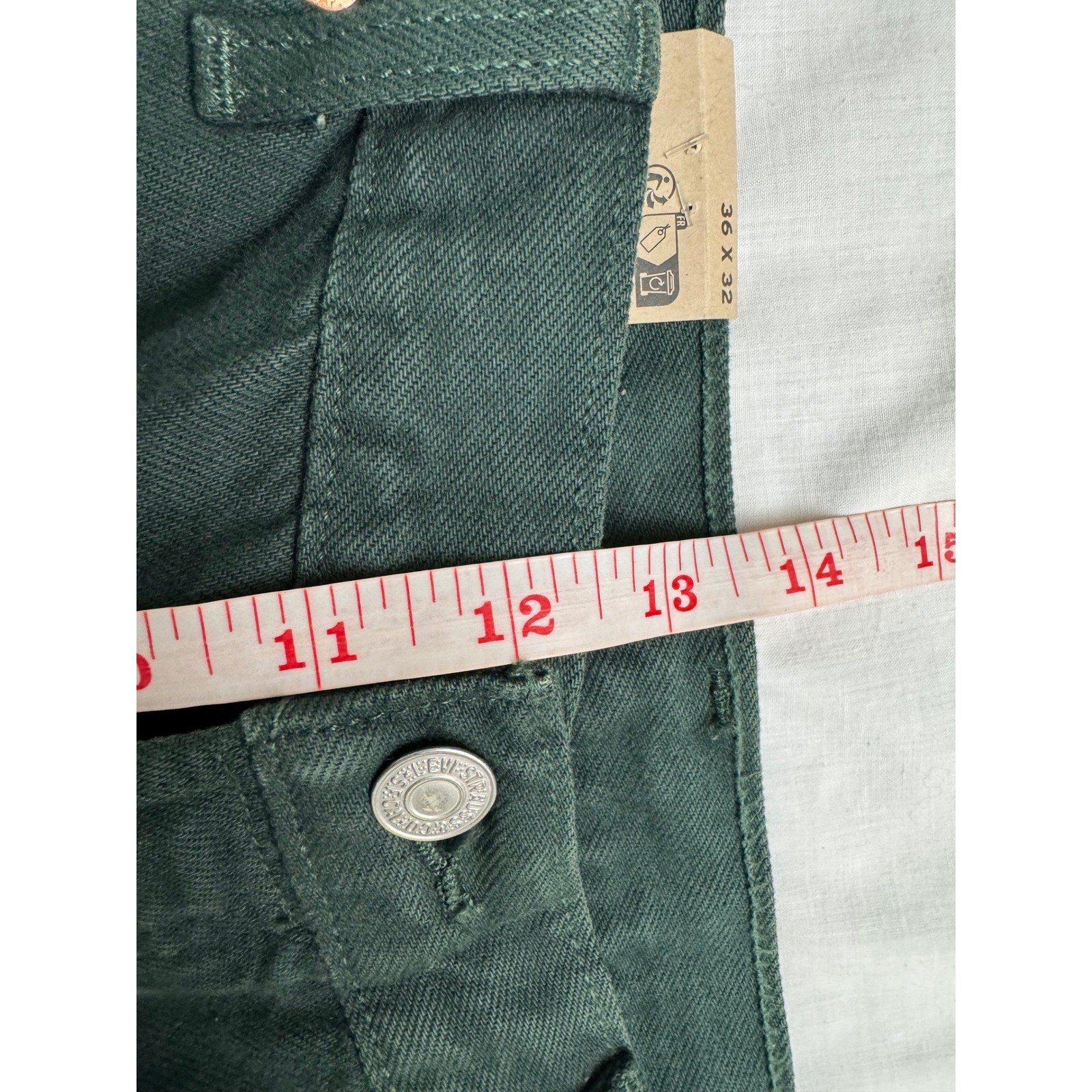 Levis 501 Original Mens Straight Leg Jeans Green denim button fly 36×32