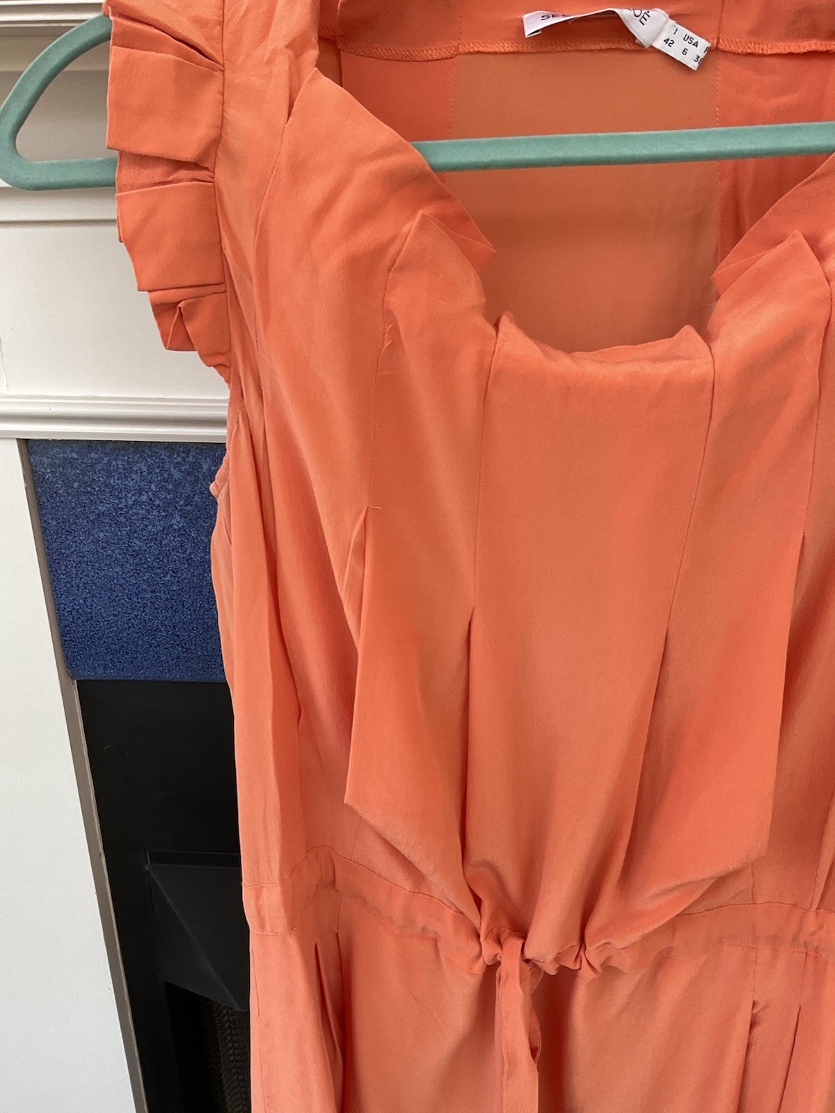 See by Chloe 100% silk orange midi knee length cocktail dress EUR 42 US 6