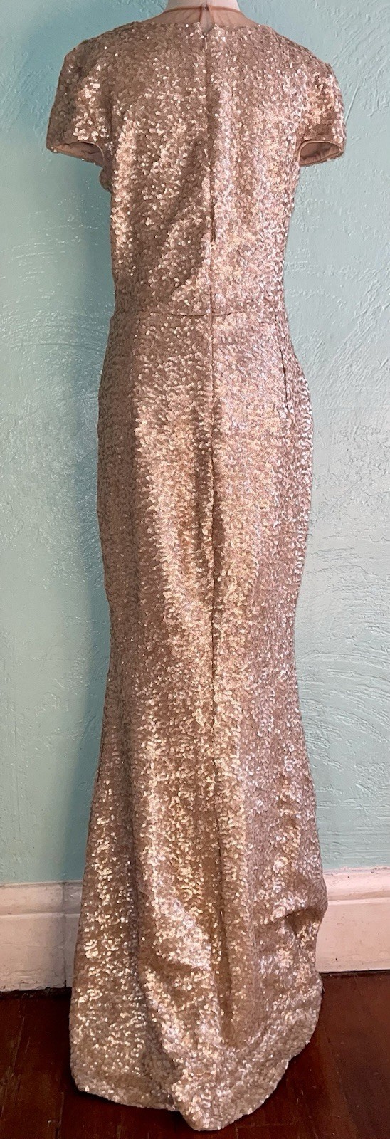 NEW! Dress The Population Michelle Sequin Gown Dress Anthropologie L Made In US