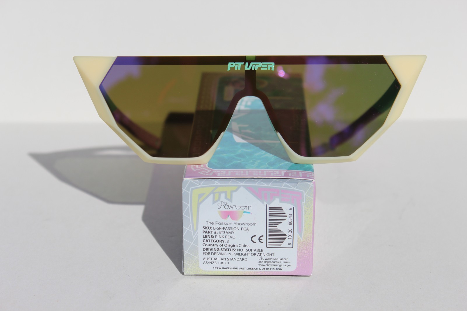 PIT VIPER The Passion Showroom Sunglasses Blue/White/Purple/Pink Revo NEW
