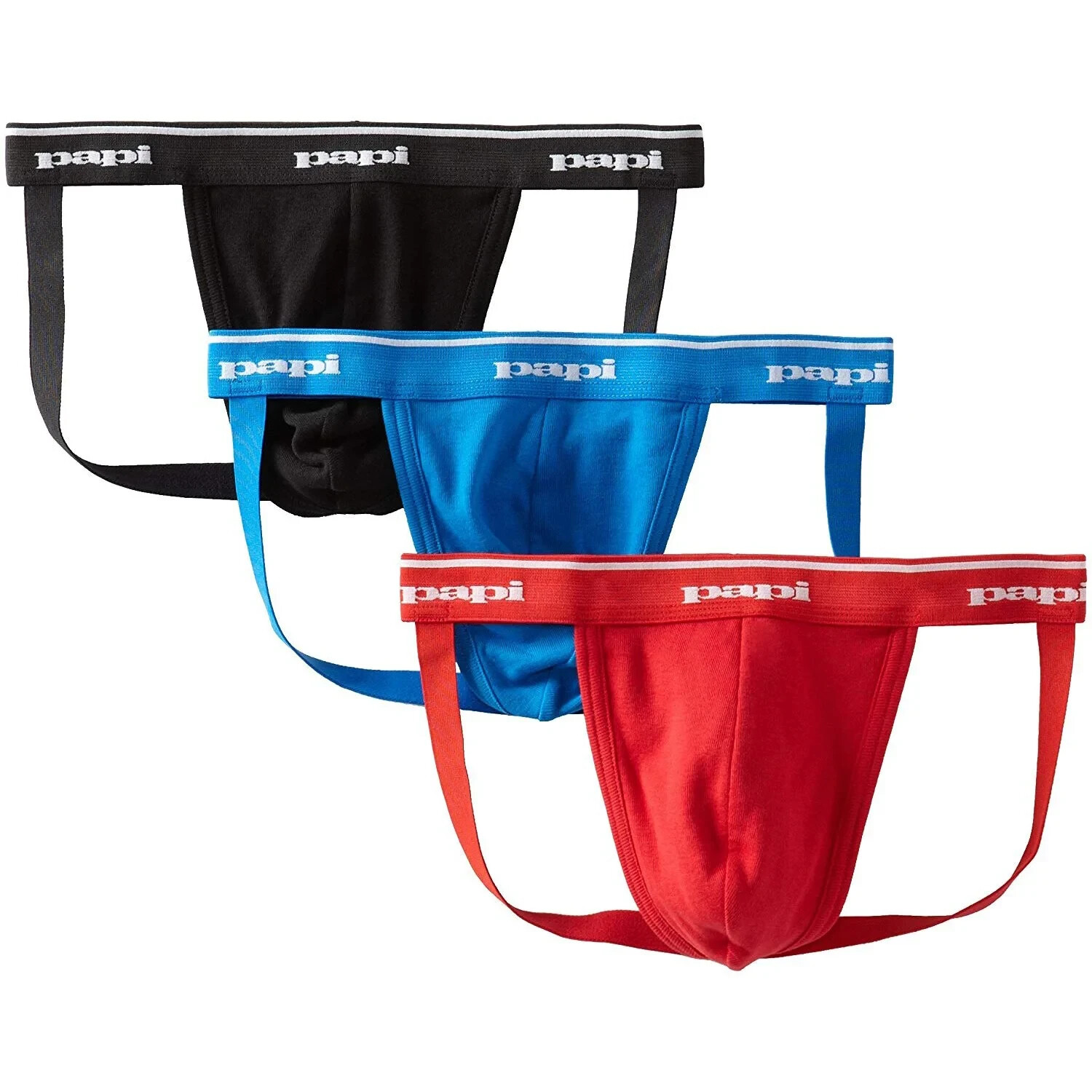 Brand New 3 Pack men’s Papi Sexy Soft touch Pure Cotton Jock Straps Lg 36/38