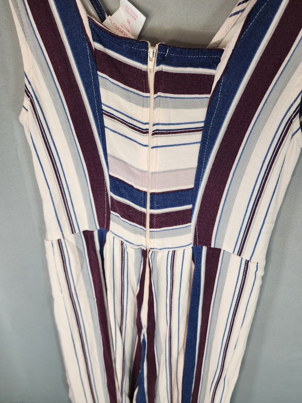Xhilaration Navy, White & Purple Striped Knit