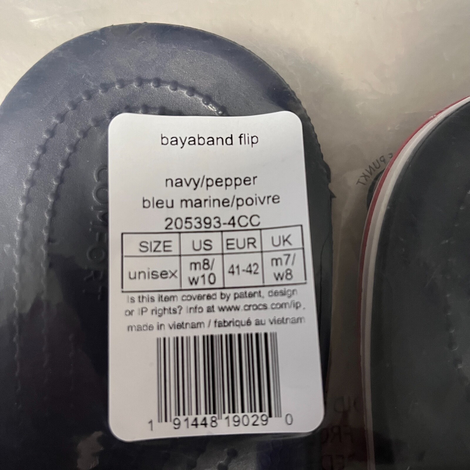 Crocs Bayaband Mens Flip Flop Sandal Sz 8-9 Navy Blue Water Friendly Lightweight