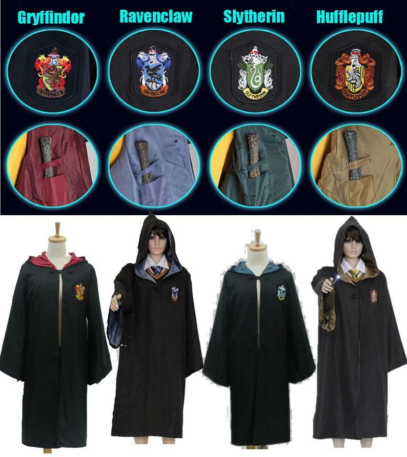 Harry Potter Children Adult Robe Cloak Gryffindor Slytherin Cosplay Costume US