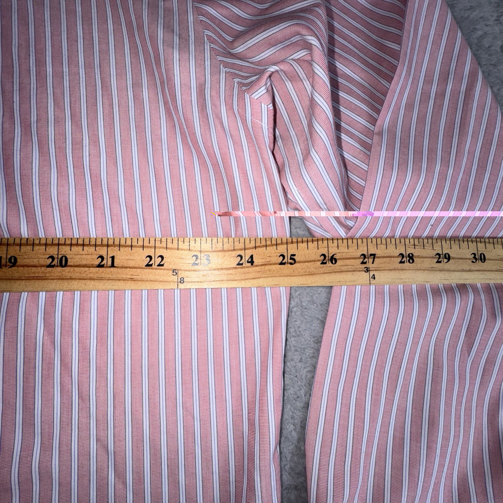 Brooks Brothers Madison Fit Pink Striped Shirt 16.5 36 Large Non-Iron Supima Men