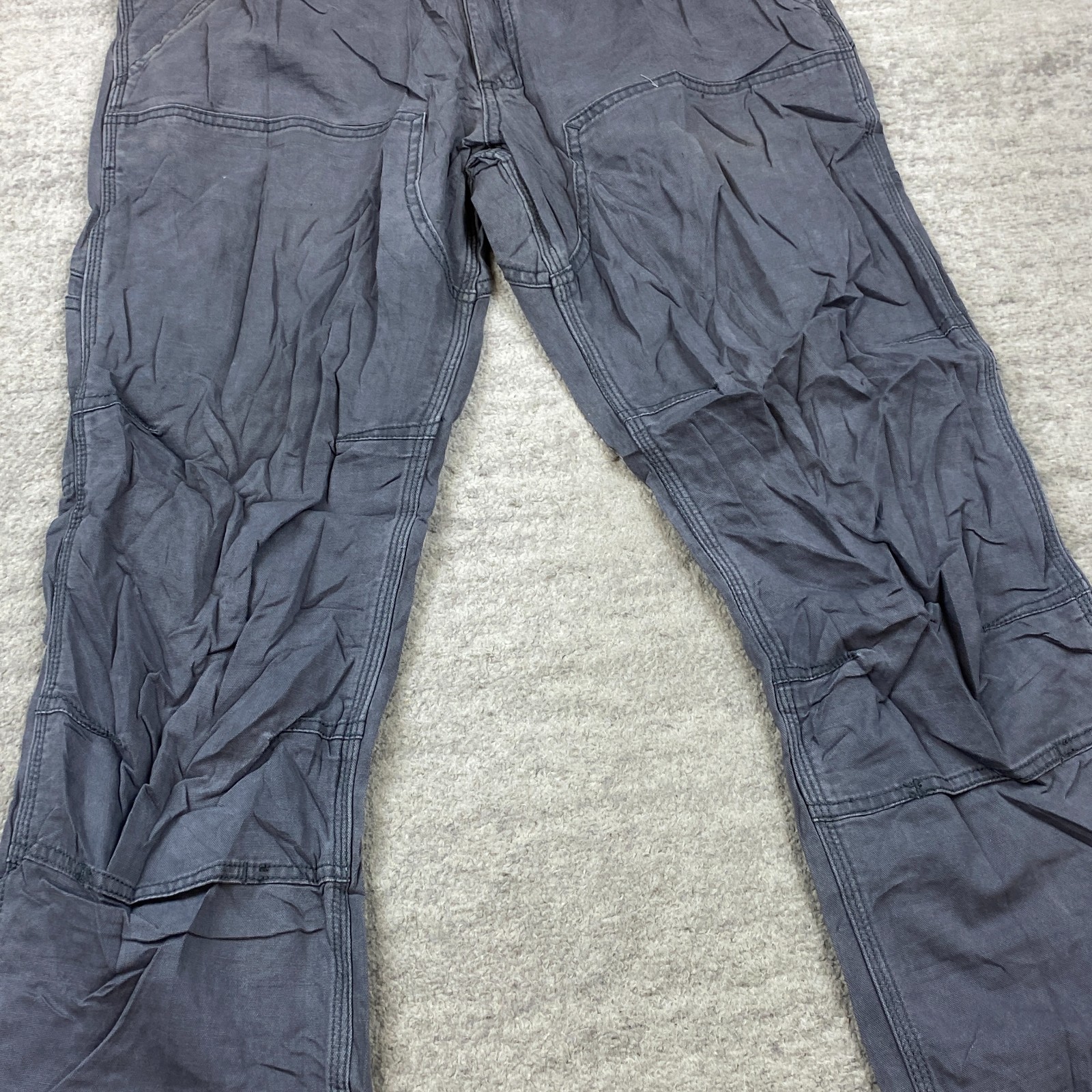 Carhartt 102802 Canvas Double Knee Pants 33 Gray Y2K Workwear Rigby Mens 33×30