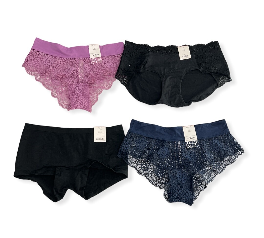 Women’s 4pk Assorted Styles & Colors Underwear – Auden – XS (0-2) – S554