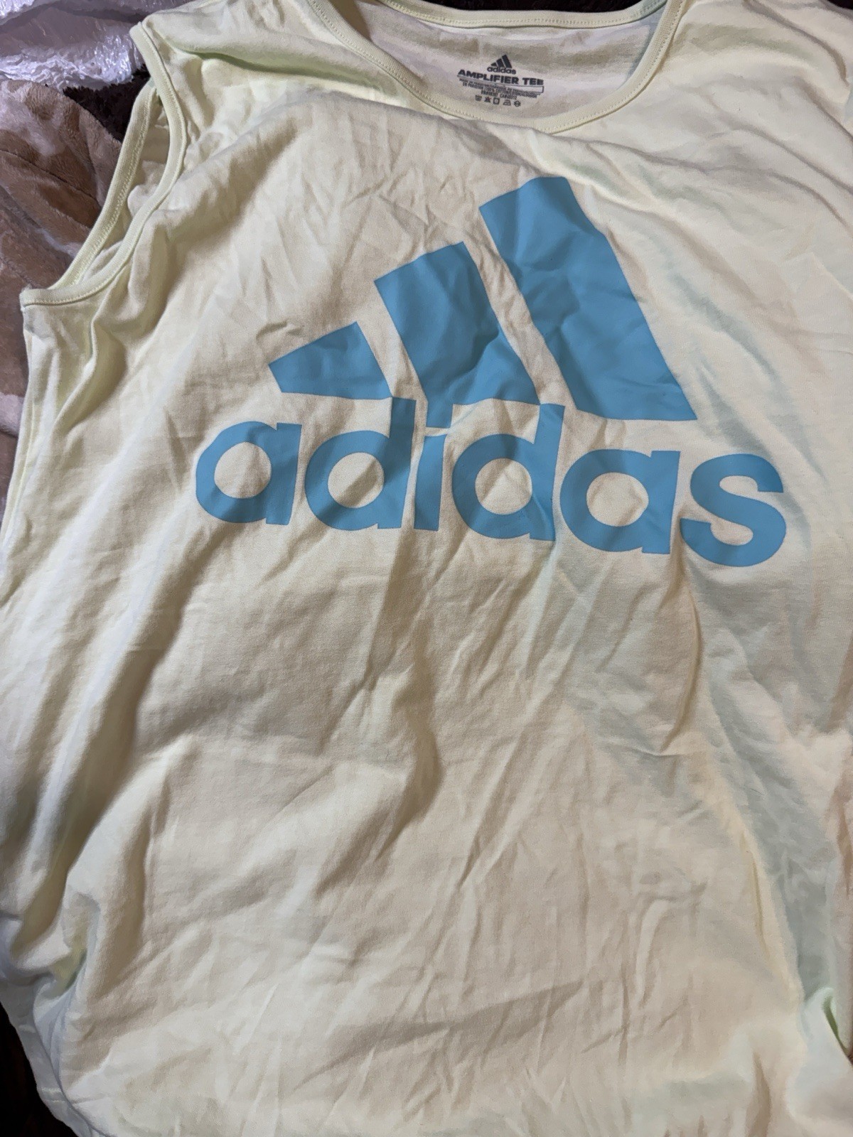 adidas Women’s L White Cotton Lightweight Crew Neck Sleeveless Logo Tank