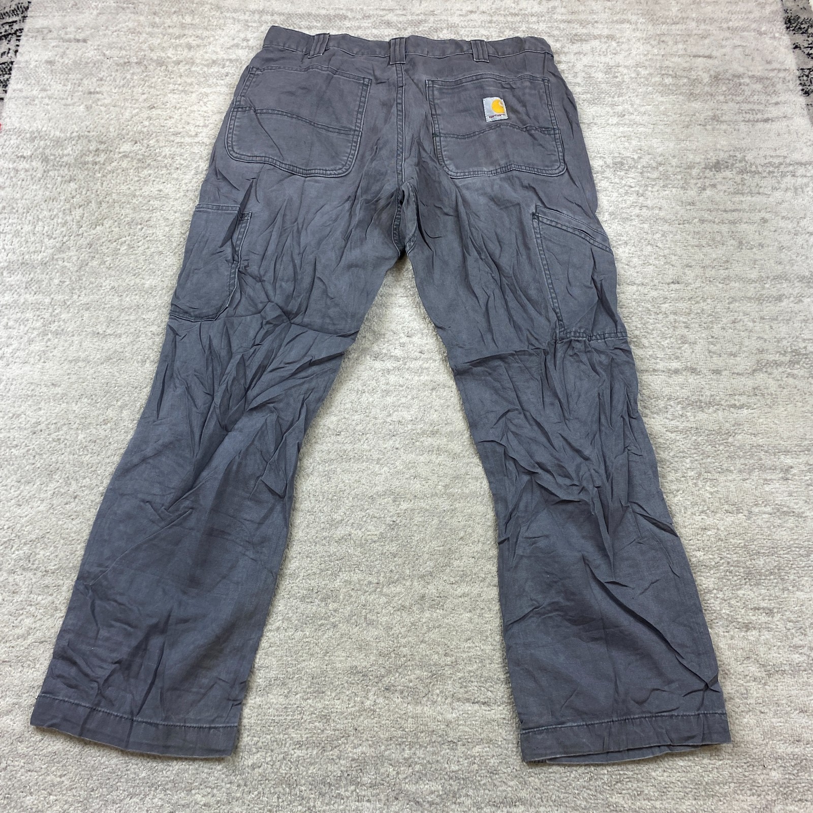 Carhartt 102802 Canvas Double Knee Pants 33 Gray Y2K Workwear Rigby Mens 33×30
