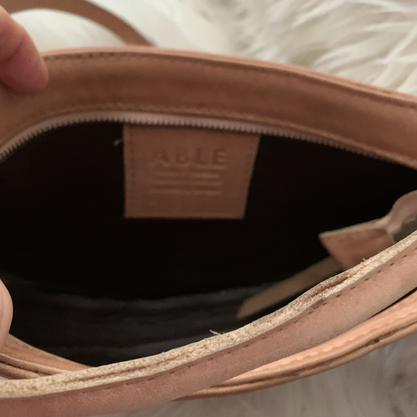 Able Leather Crossbody Brown Leather Purse Half Moon