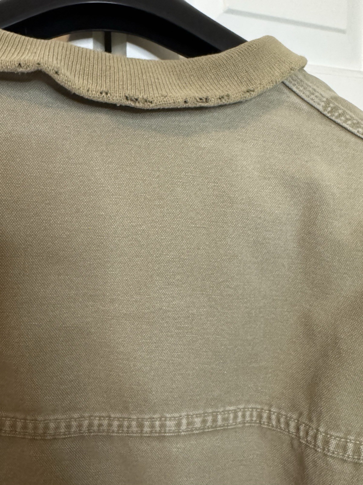 Vintage 90s Carhartt Plainsman Duck Canvas Bomber Jacket Taupe Size L