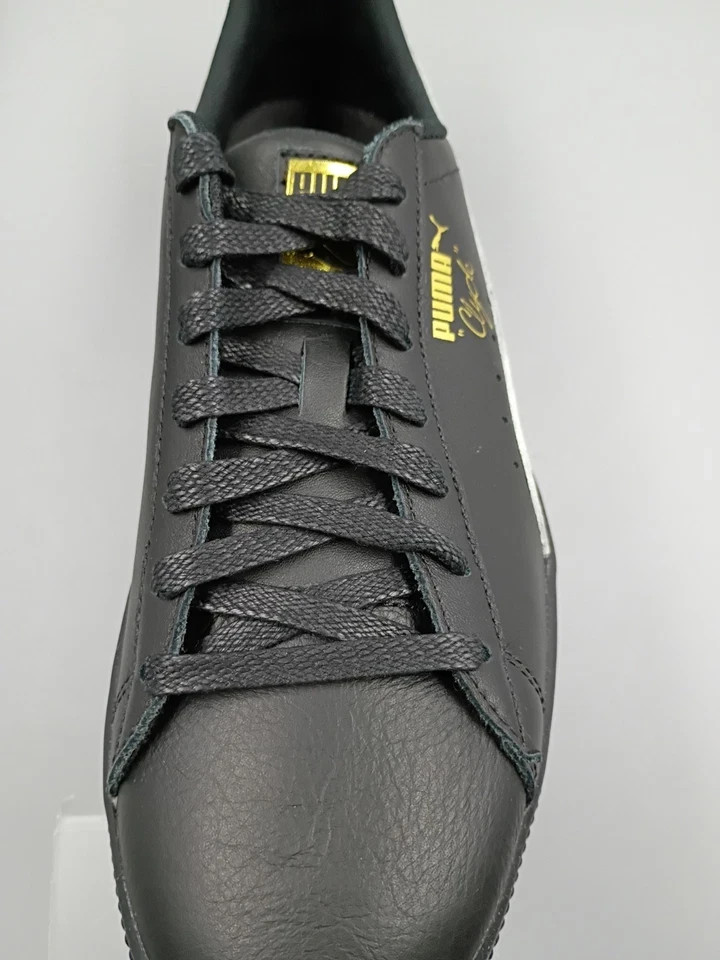 Puma Clyde Core Leather Foil Black/White Low Shoes Sneakers 364669-04 Men’s New