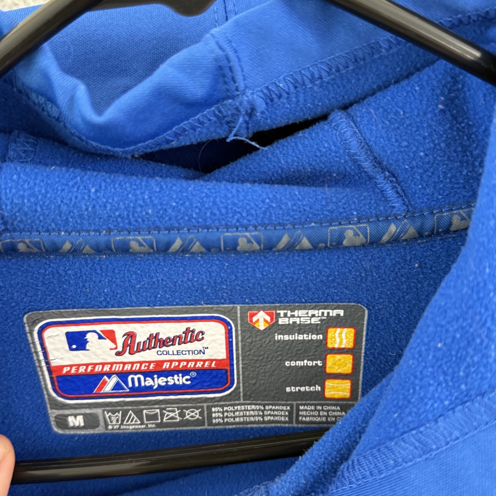 Chicago Cubs Sweatshirt Mens Medium Blue MLB Baseball Majestic Authentic Sport