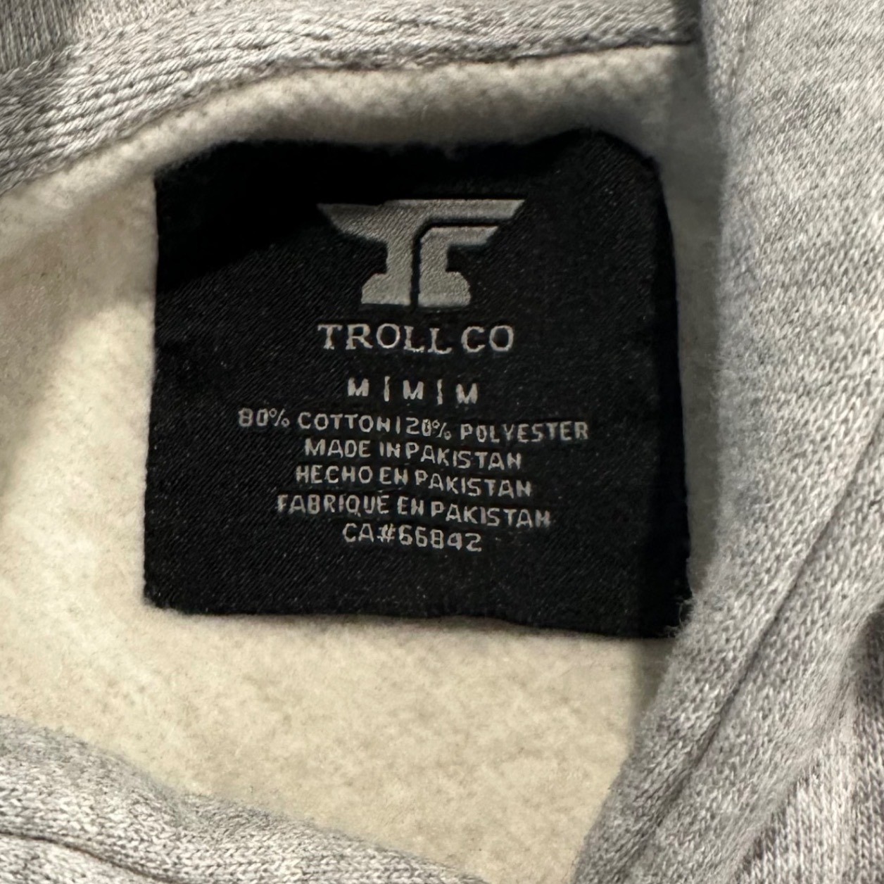 NWT Troll Co Clothing Eagle Eye Hoodie Mens Medium Gray Pullover Dirty Hands