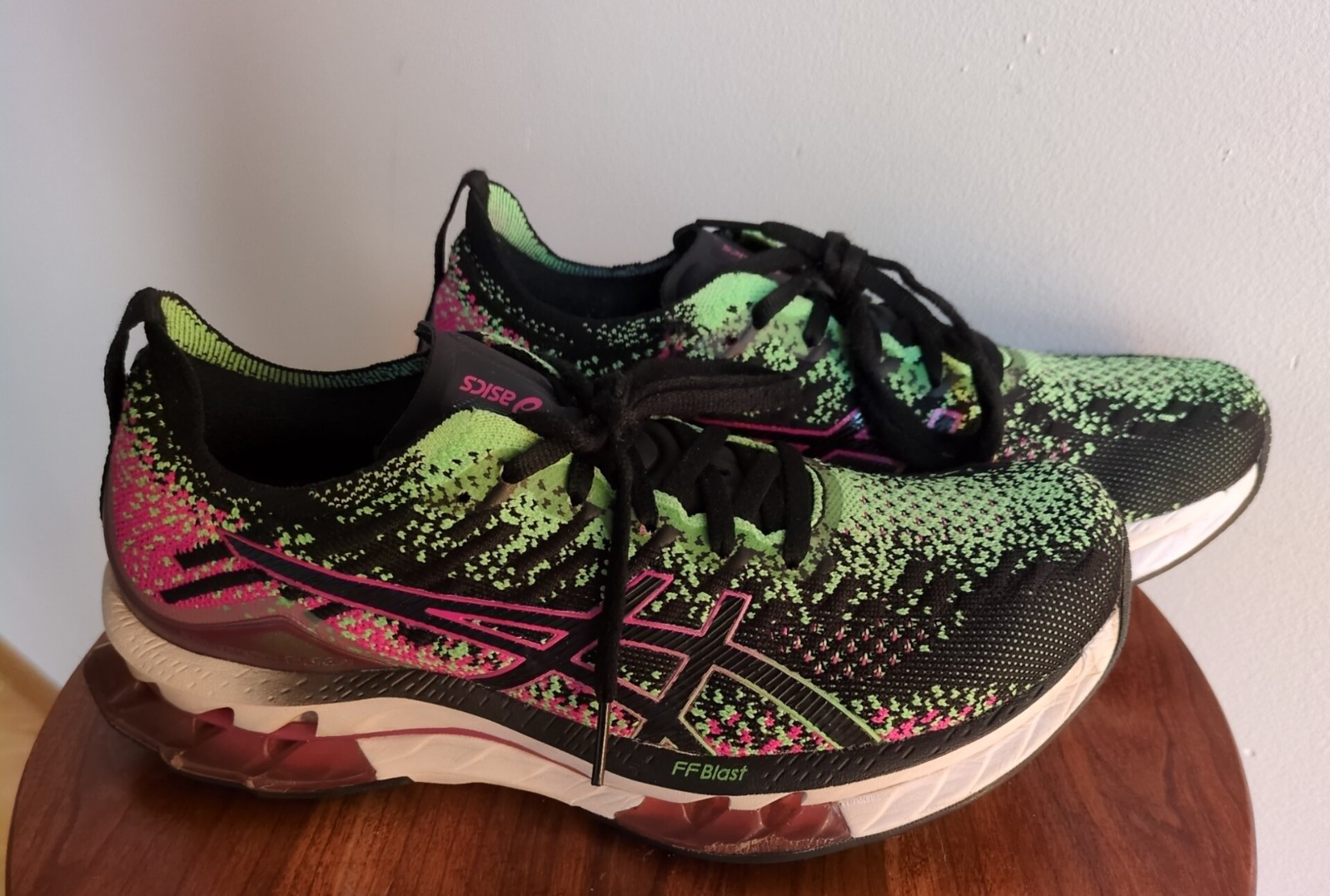 Asics Gel-Kinsei FF Blast Womens Size 9.5 Black Pink Rave Athletic Running Shoes
