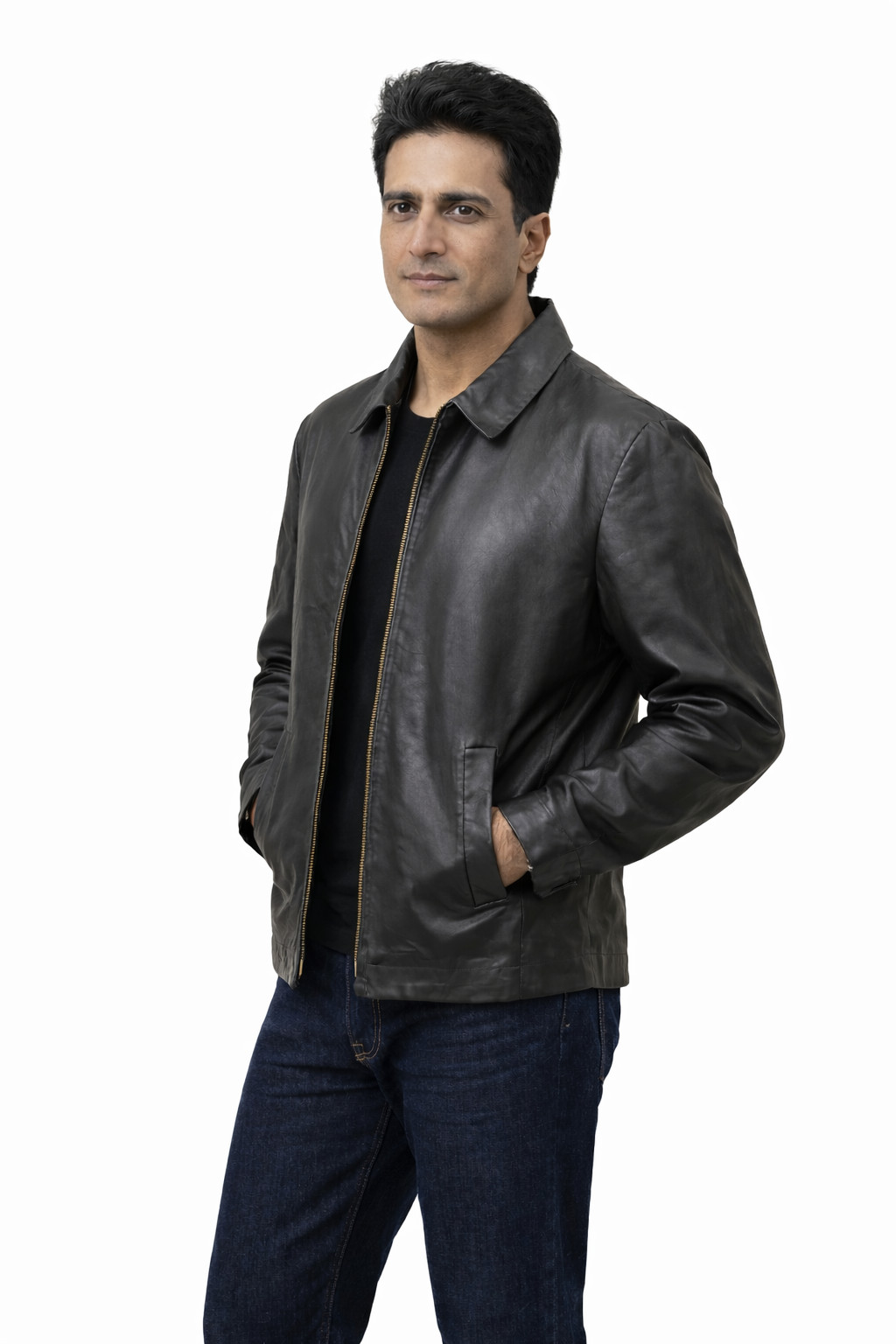 Men’s Genuine Soft Nappa Leather Jacket – Zipper Closure – Handcrafted