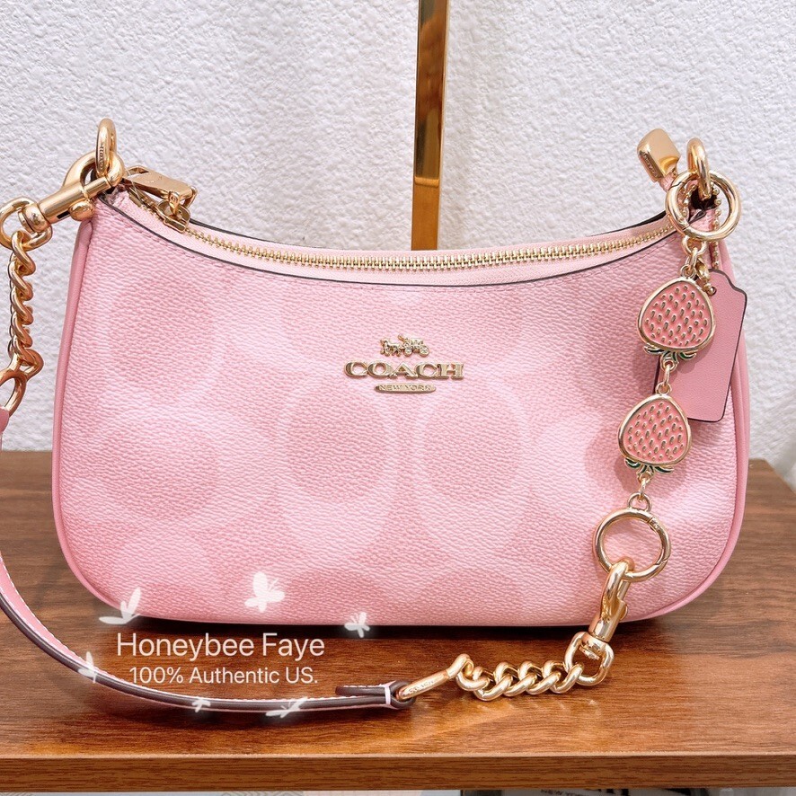 NWT Coach Teri Shoulder Bag In Signature Canvas CAL51 Powder Pink Color 💐💐