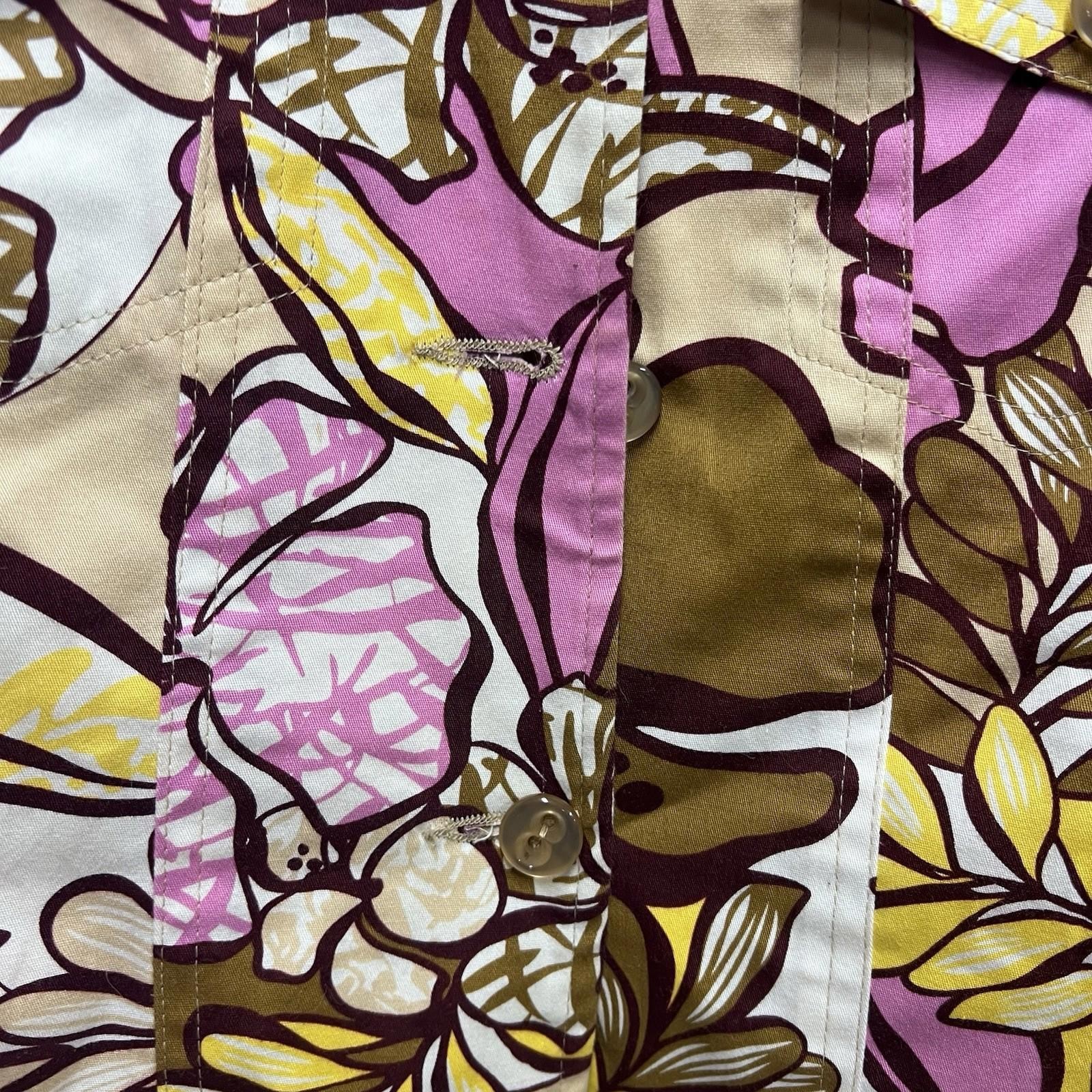 Harvé Benard Jacket Vintage Button Pink Yellow Brown Floral Sz 6
