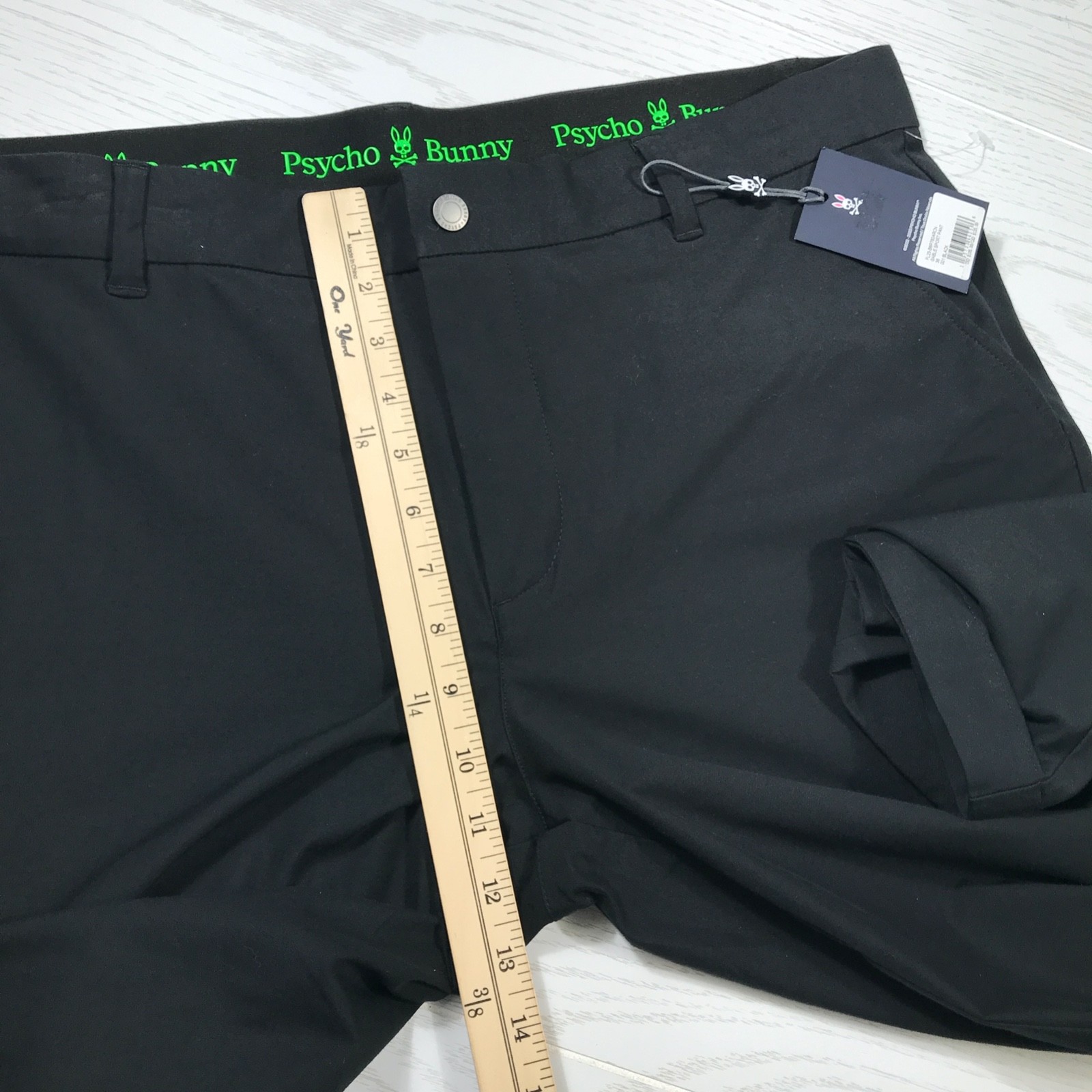 Psycho Bunny Gable Sport Pants 36 Black Cotton Blend Chino Preppy Athleisure New