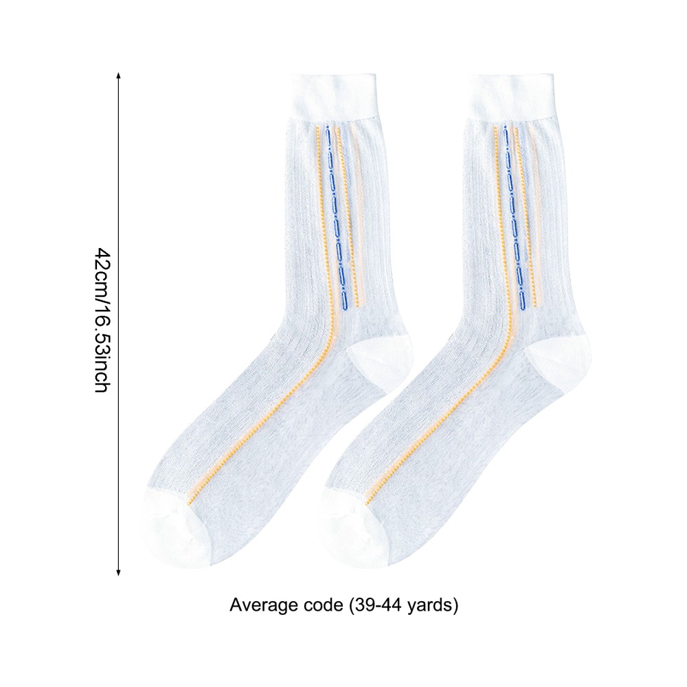 5 Pairs Man’s Thin Jacquard Calf Socks Sweat Absorption Mid-calf Socks