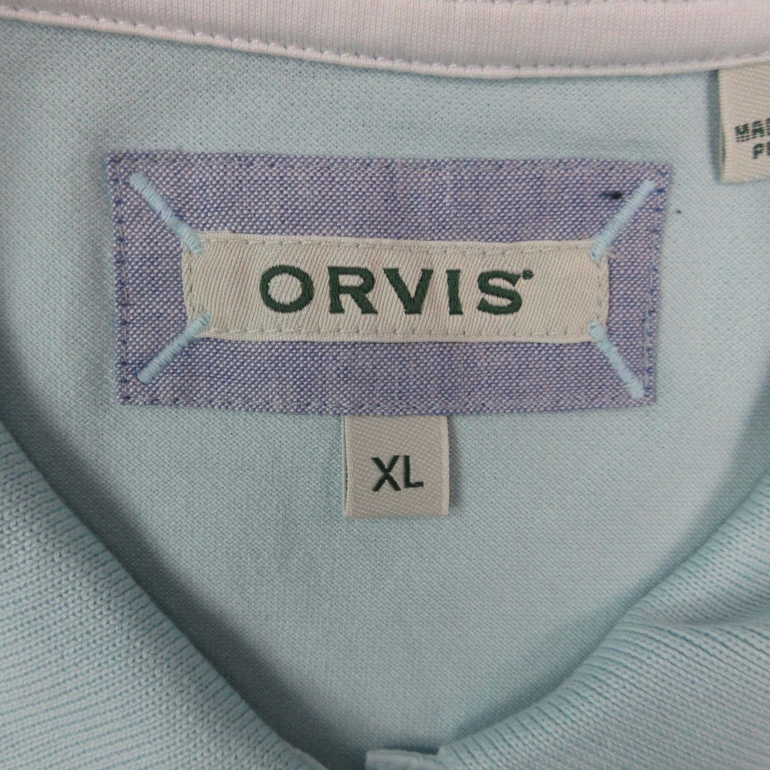 Orvis Polo Shirt Womens XL Blue Pima Cotton Stretch Casual Knit Short Sleeve