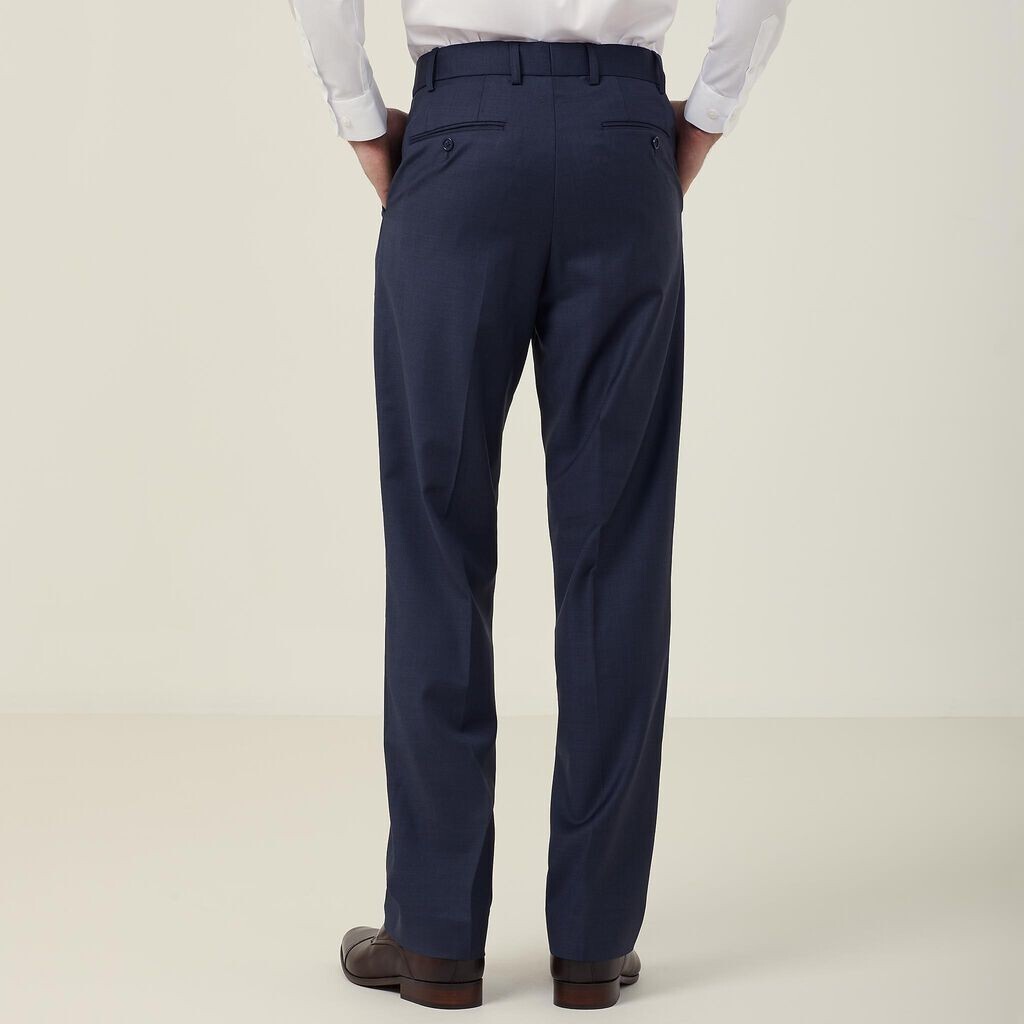 Austin Reed Navy Sharkskin Flat Front Pant 38L TD132 SS 02