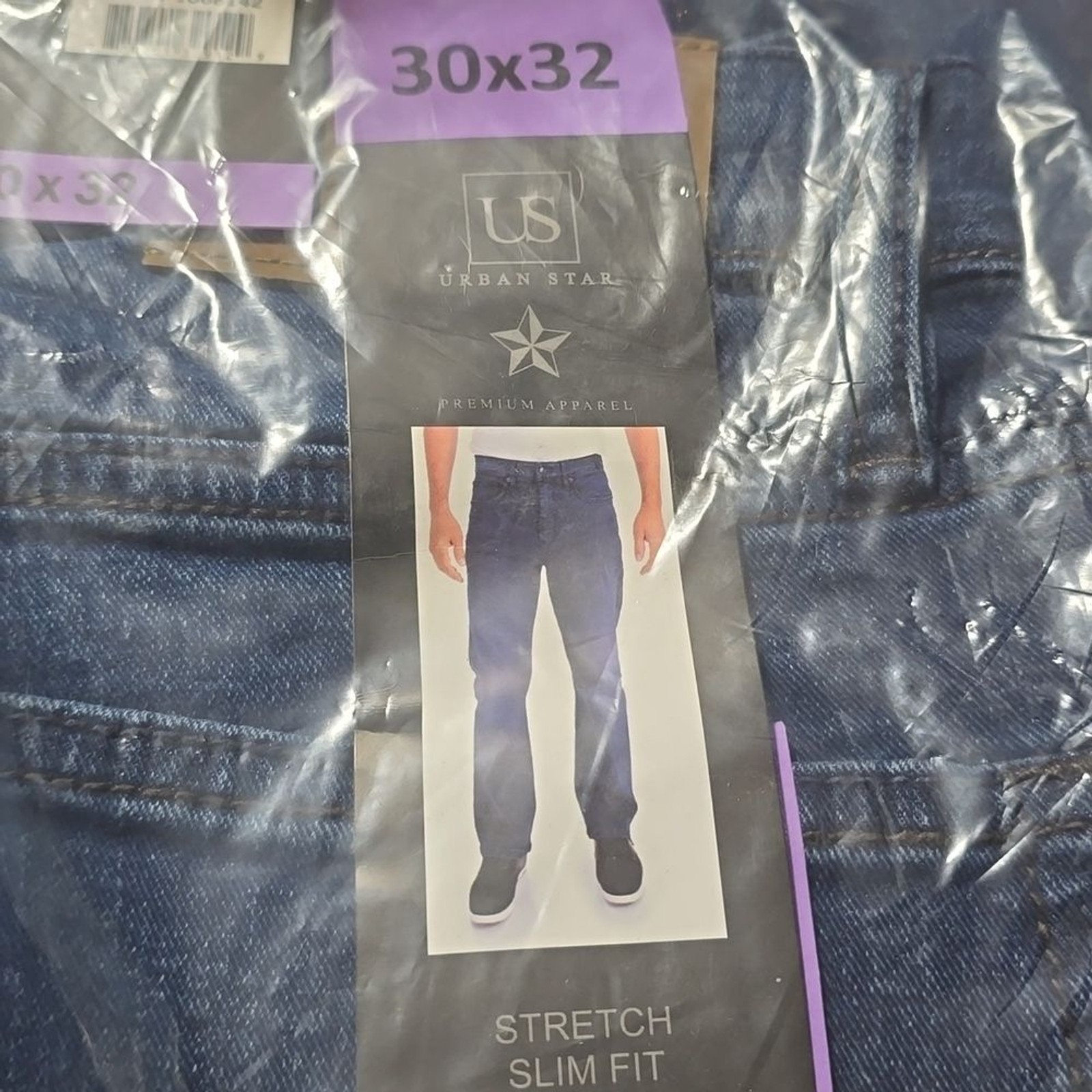 Urban Star Men’s Stretch Slim Fit Jeans 30 Dark Blue 1868142 New With Tags