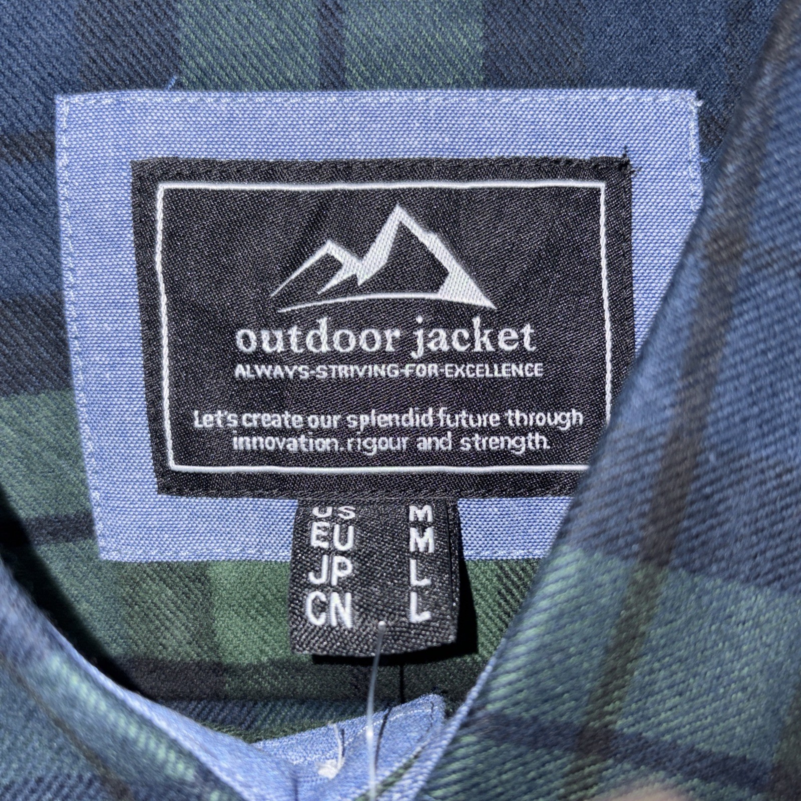 Tacvasen Men’s Long Sleeve Flannel Shirt Color: Green Plaid Size: M NEW!