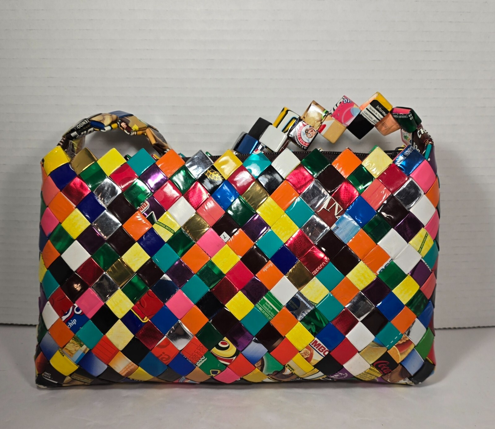 NAHUI OLLIN Handmade Assorted Multicolor Wrapper Purse Handbag, Recycled Coke