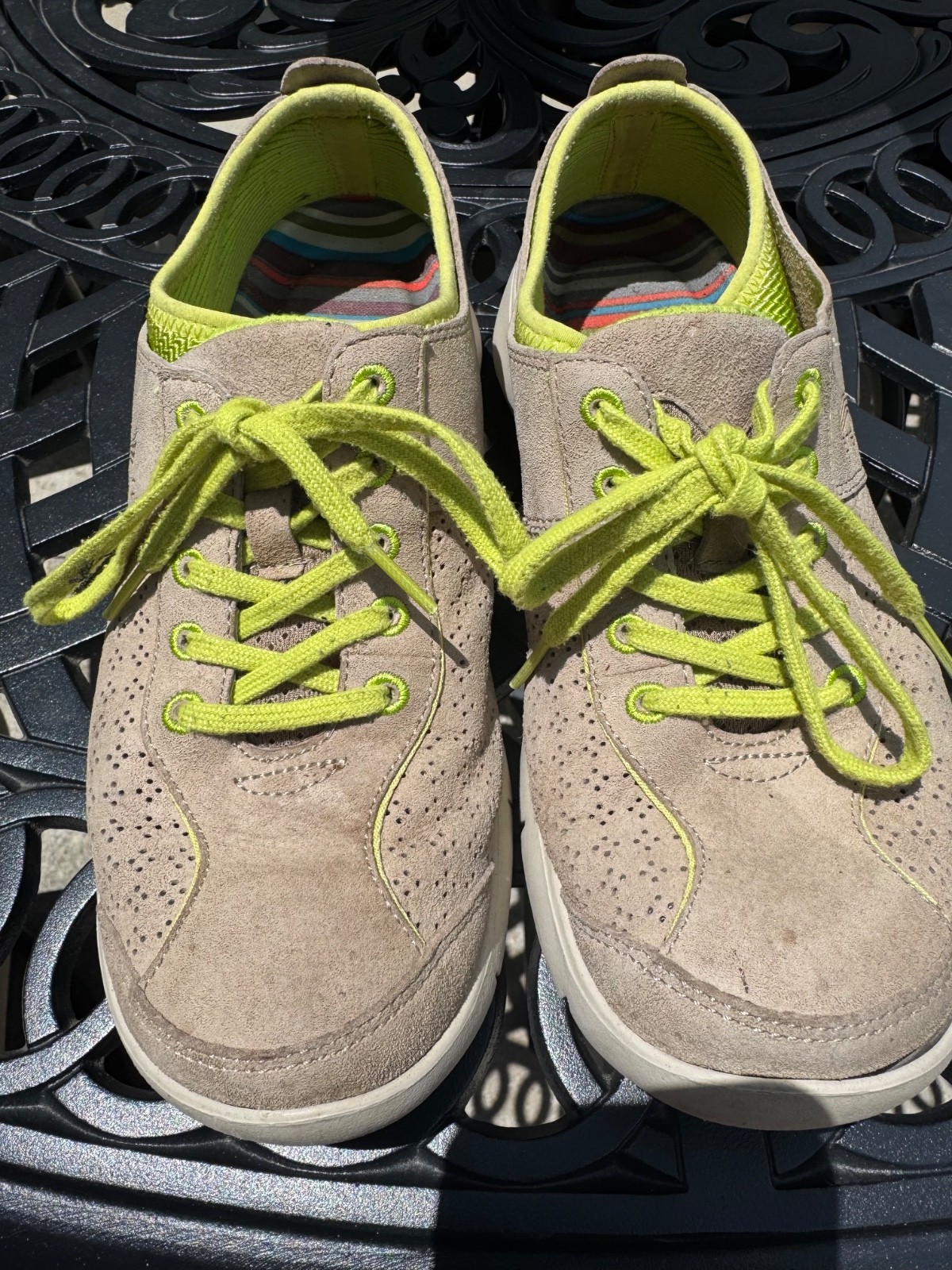 Dansko Elise Women’s Sneakers Tan Suede Green Walking Casual Comfort Shoes