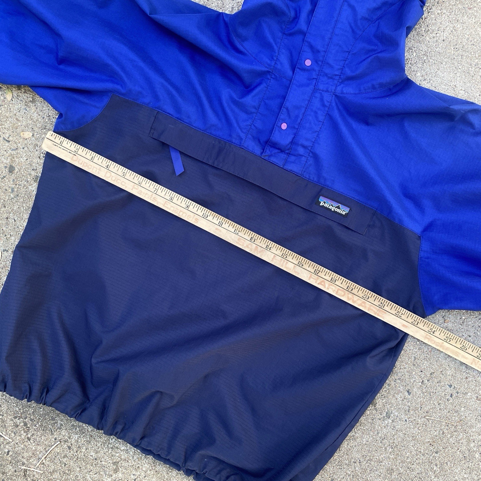 Vintage Patagonia Jacket Windbreaker Parka Blue Size Medium Ripstop Anorak 90s